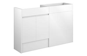 Clarence 1236mm Standard Basin & WC Unit Pack - White Gloss (Grey Cab)